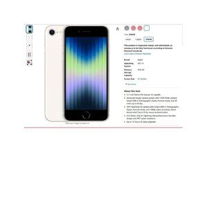 Apple iPhone SE (3rd generation) 256GB Starlight - fully unlocked